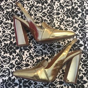 Tory Burch Gold Sadie Slingback Heels 👠
